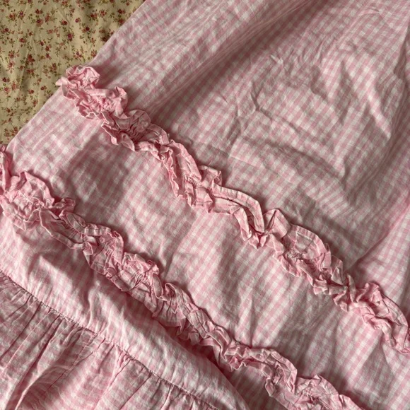 Damson Madder Pink Gingham Midi Skirt - Picture 4 of 5